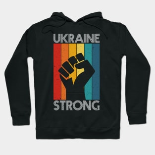 Ukraine Strong Retro Vintage Flag Hoodie